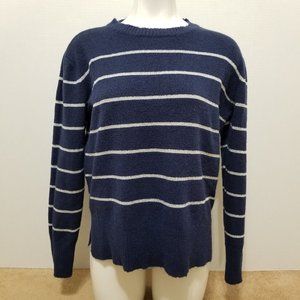 Simply Styled by Sears sweater Medium metallic striped knit pullover side split